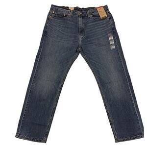 Levis 505 Jeans Mens 38x29 Blue Regular Fit Straight Leg Stretch Denim Classic